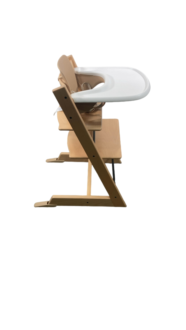 Stokke Tripp Trapp High Chair with Baby Set and Tray, Natural, White Online now - Image 2
