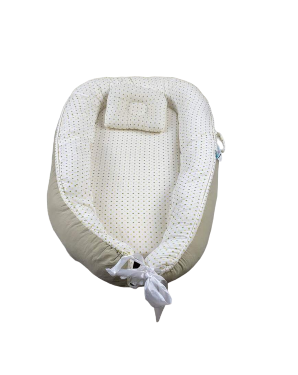 Bitsy Boo Newborn Bed Nest Baby Lounger With Pillow, Grey Dots Online Hot Sale - Image 2