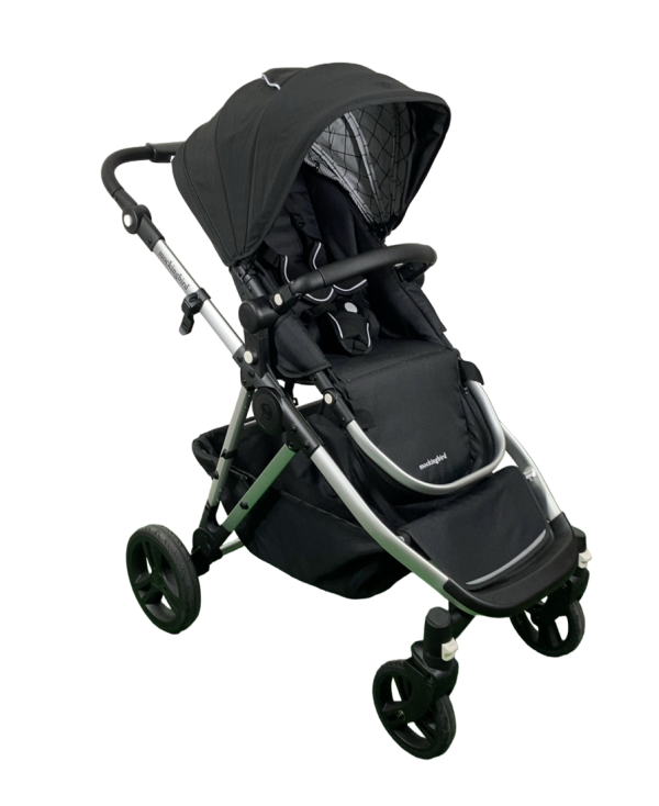 Mockingbird Single to Double 2.0 Stroller, 2024, Black, Silver With Black Leather, Windowpane Cheap