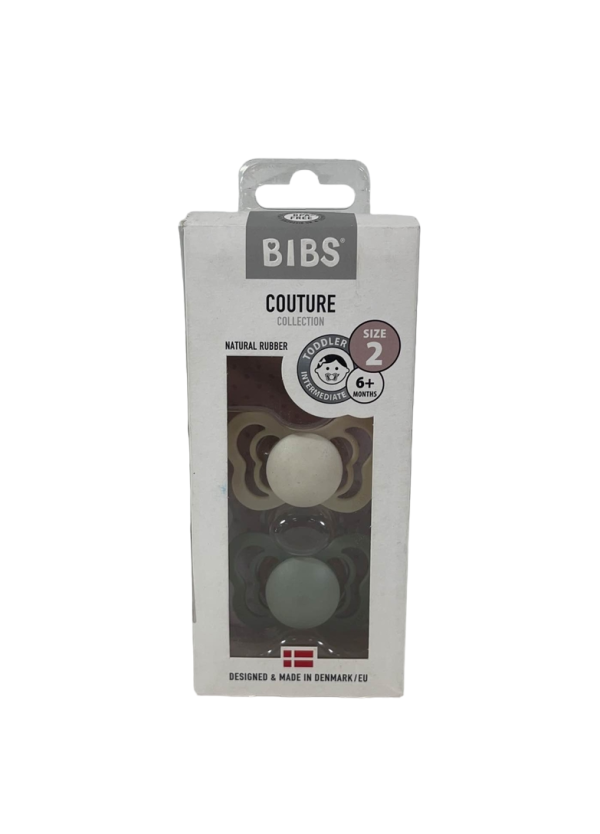 BIBS Couture Pacifiers 2 Pack, Ivory Sage, Size 2 (6+ months) For Discount