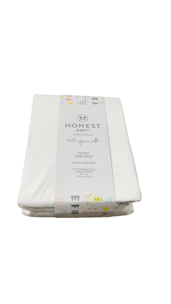 Honest Company Organic Fitted Crib Sheet, Bright White Online Sale