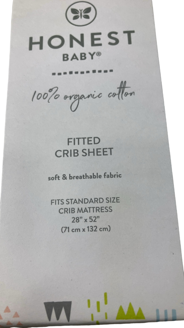 Honest Company Organic Fitted Crib Sheet, Bright White Online Sale - Image 3