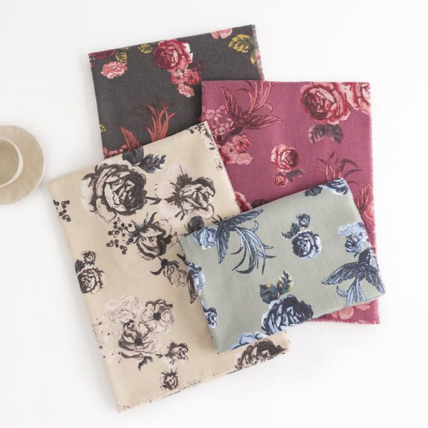 Buddha Stones Tibetan Shawl Garden Style Rose Flower Print Fall Winter Soft Warm Scarf Wrap Online Sale - Image 2