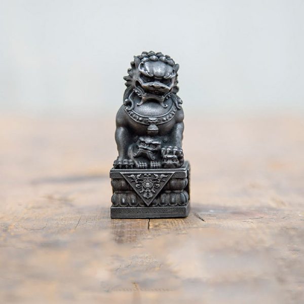 Buddha Stones Handmade Lion Fu Foo Dogs Iron Powder Rust Cast Resin Statue Ward Off Evil Protection Home Decoration Sale - Image 2
