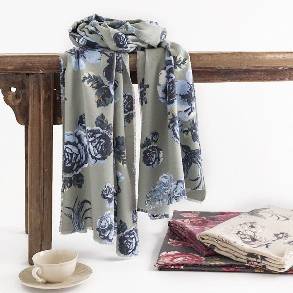 Buddha Stones Tibetan Shawl Garden Style Rose Flower Print Fall Winter Soft Warm Scarf Wrap Online Sale