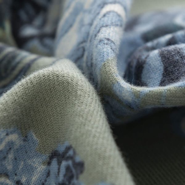 Buddha Stones Tibetan Shawl Garden Style Rose Flower Print Fall Winter Soft Warm Scarf Wrap Online Sale - Image 5