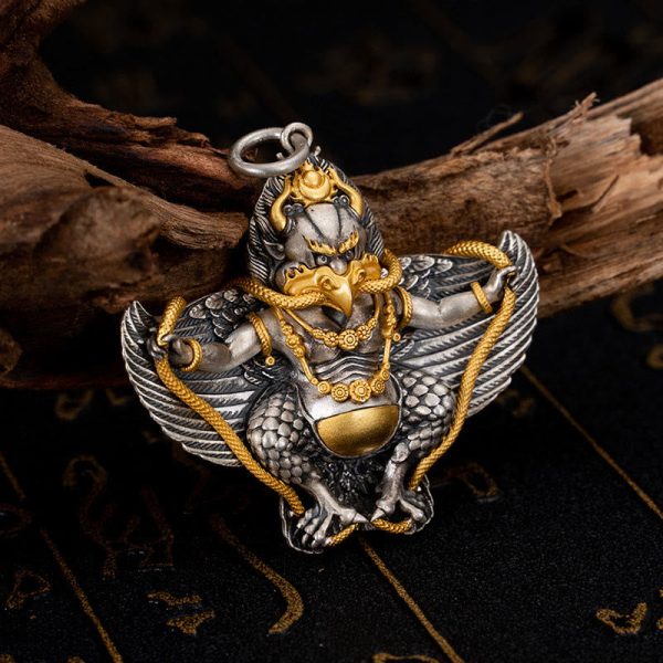 Buddha Stones 925 Sterling Silver Tibetan Garuda Bird Wisdom Necklace Pendant For Cheap - Image 2