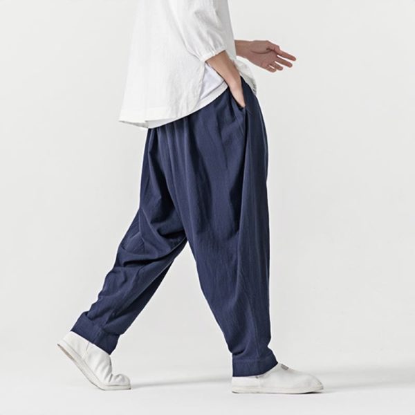 Buddha Stones Solid Color Drawstring Men s Harem Pants With PocketsAnkle-Length (9 Length) Cheap - Image 5