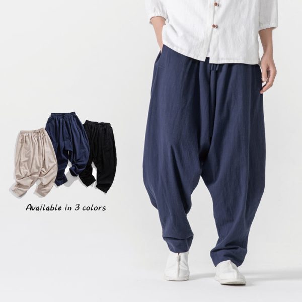 Buddha Stones Solid Color Drawstring Men s Harem Pants With PocketsAnkle-Length (9 Length) Cheap