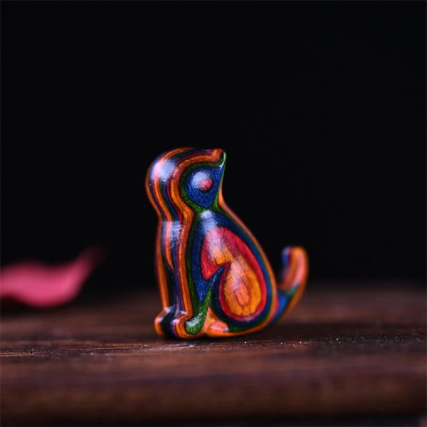 Buddha Stones Small Leaf Red Sandalwood Ebony Wood Sandalwood Green Sandalwood Lucky Mini Cat Deer Sooth Phone Hanging Decoration Discount - Image 2