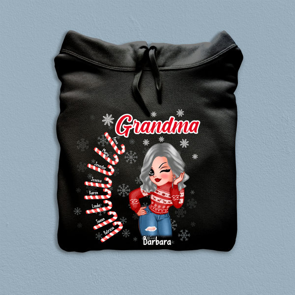 Grandma And Her Sweetest Candies Grandma Personalized Shirt, Personalized Christmas Gift for Nana, Grandma, Grandmother, Grandparents - TS414PS01 For Cheap - Image 2