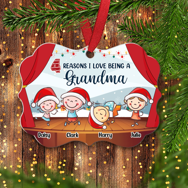 Reasons I Love Being A Grandma Personalized Aluminium Medallion Ornament, Personalized Gift for Nana, Grandma, Grandmother, Grandparents - AO016PS01 Cheap - Image 4